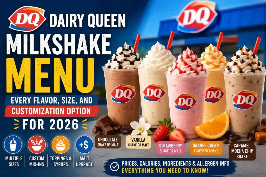 Dairy Queen Milkshake Menu